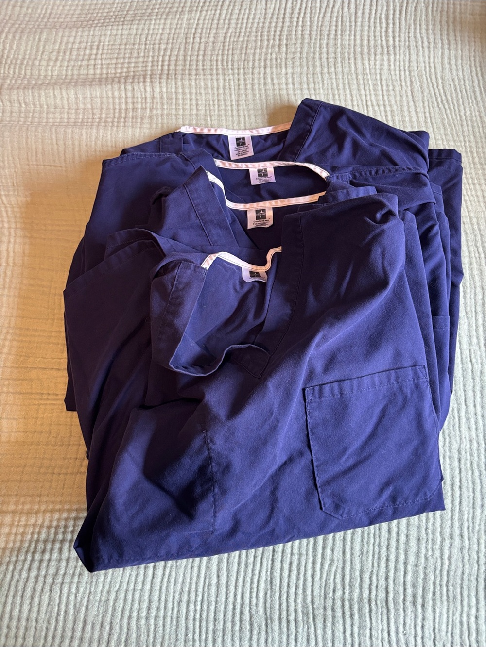 Scrub tops, navy, 4XL, lot of 4